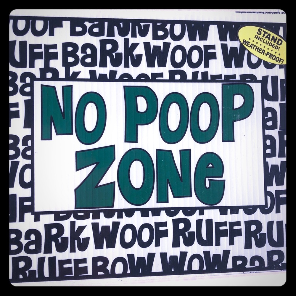 No POOP ZONE  Yard Pet Sign with Stand!